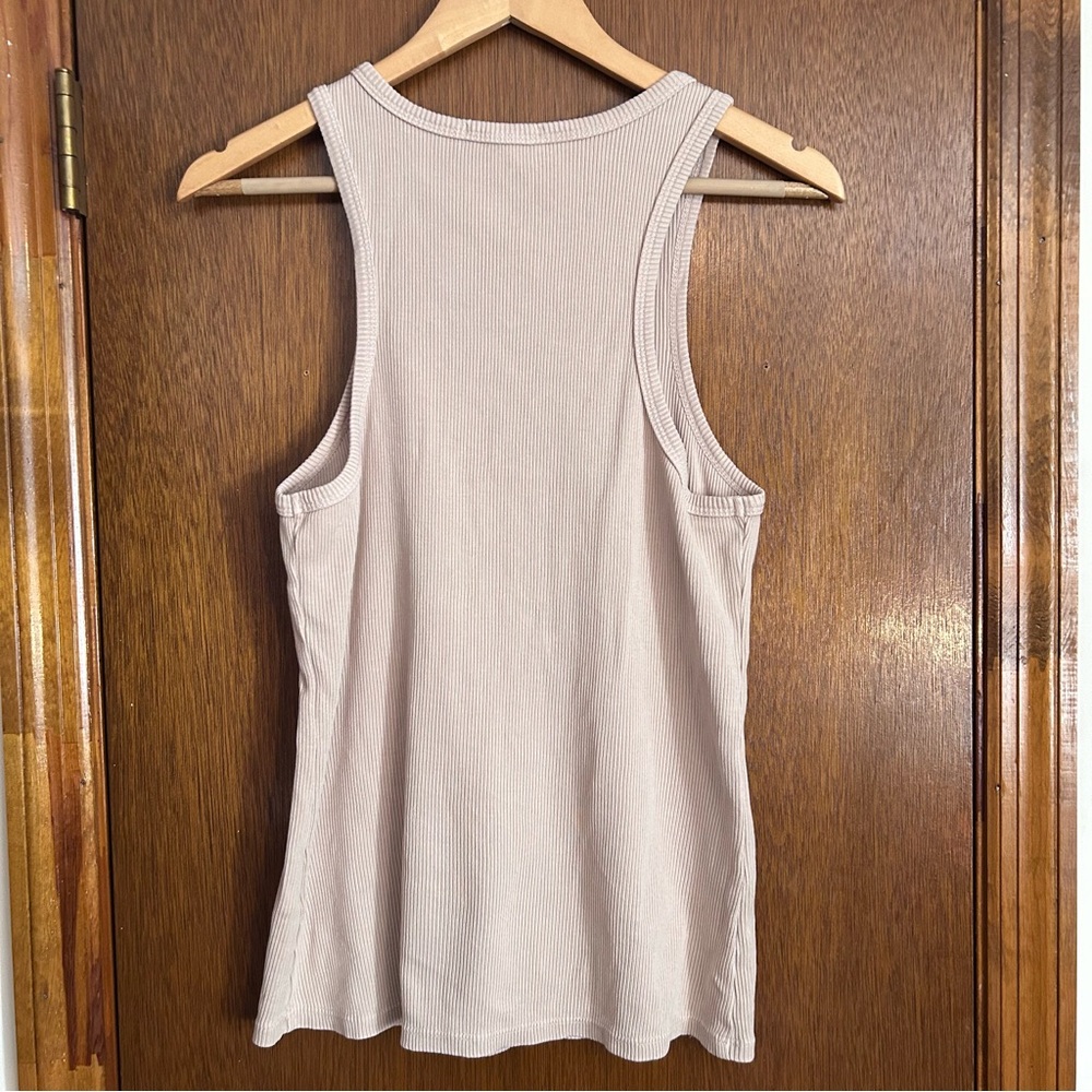 AGOLDE Rib Tank Beige Racerback Size L - Picture 2 of 5